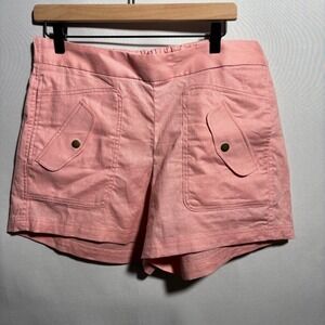 NWT Banana Republic Pink Linen Blend Shorts‎ Women's L Pockets Pastel Preppy New